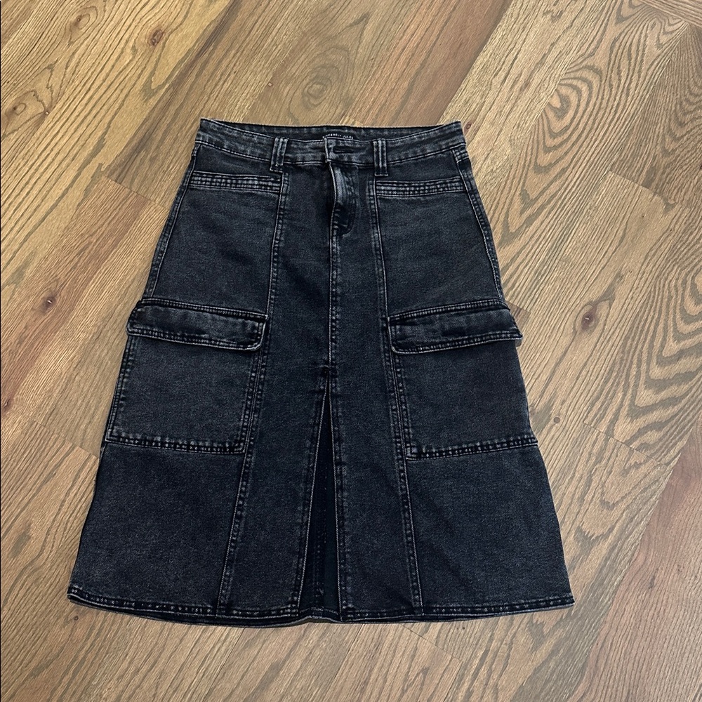 Sincerely Jules Charcoal Denim A-line Skirt